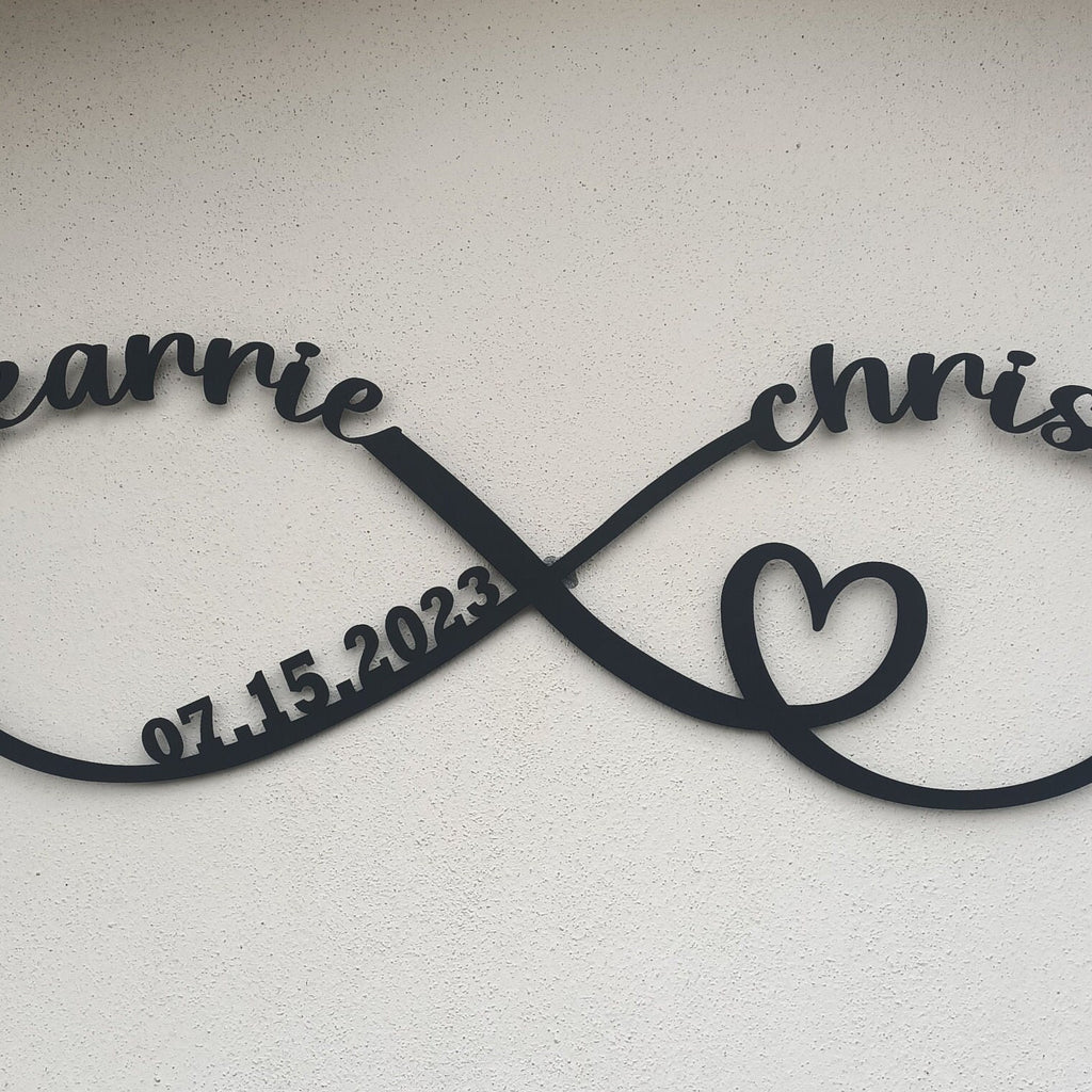 Personalized Infinity Sign For Love, Unique Custom Wedding Metal Decor, Hearth Couple Name Sign, Unique Wedding Metal Sign, Christmas Gift