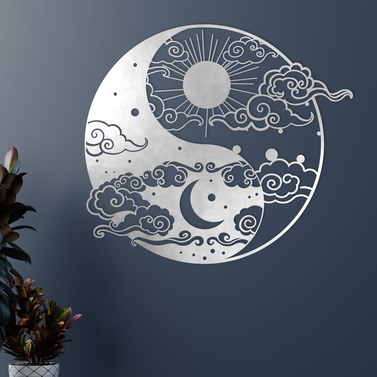 Ying Yang Metal Wall Art, Sun and Moon Home Decor, Day and Night Metal Wall Art, Yogo Room Wall Deco, Avatar Metal Art, Valentine's Day Gift