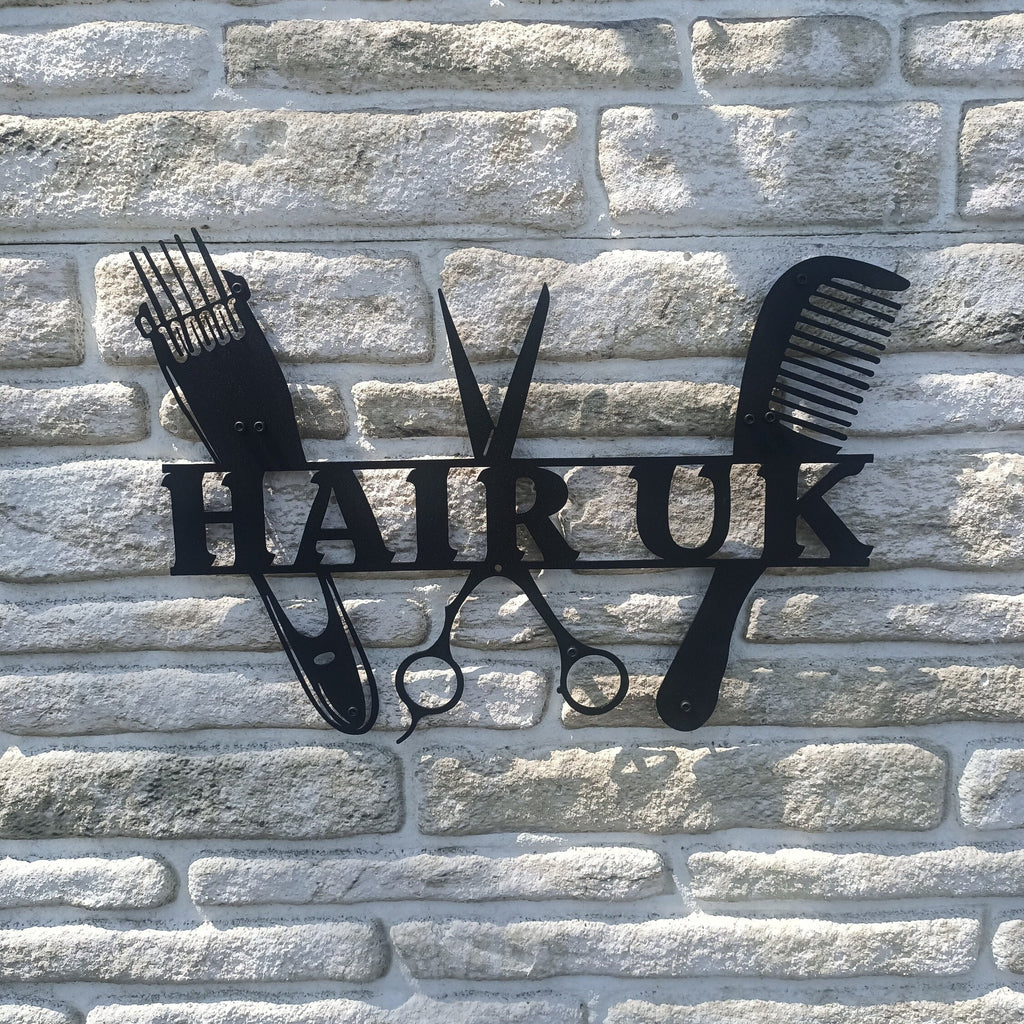 Personalized Metal Barber Shop Sign, Custom Hairdresser Metal Wall Decor, Personalized Beauty Centre Metal Wall Art, Christmas Gift