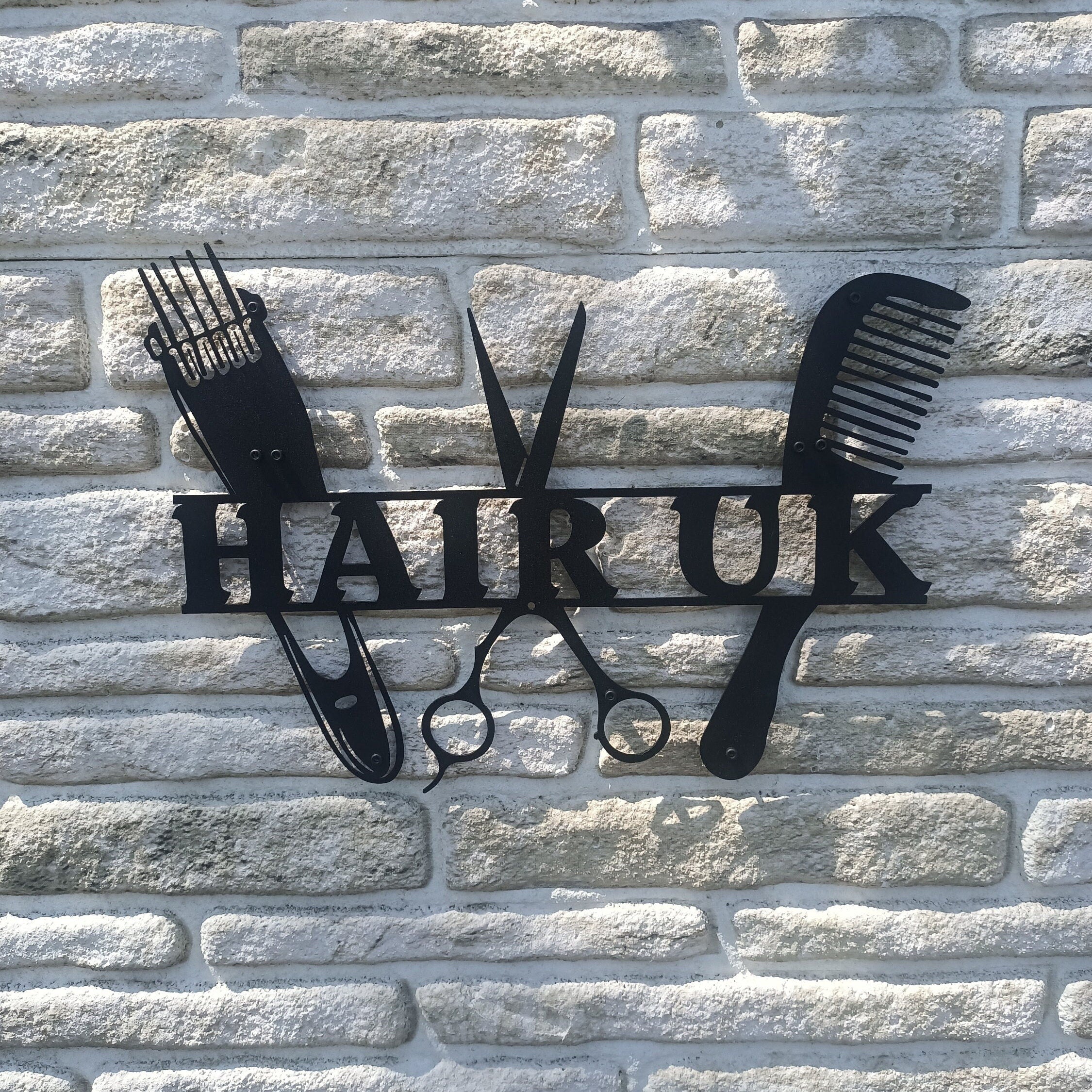 Personalized Metal Barber Shop Sign, Custom Hairdresser Metal Wall Decor, Personalized Beauty Centre Metal Wall Art, Christmas Gift