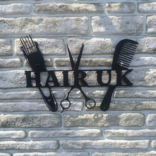 Personalized Metal Barber Shop Sign, Custom Hairdresser Metal Wall Decor, Personalized Beauty Centre Metal Wall Art, Christmas Gift