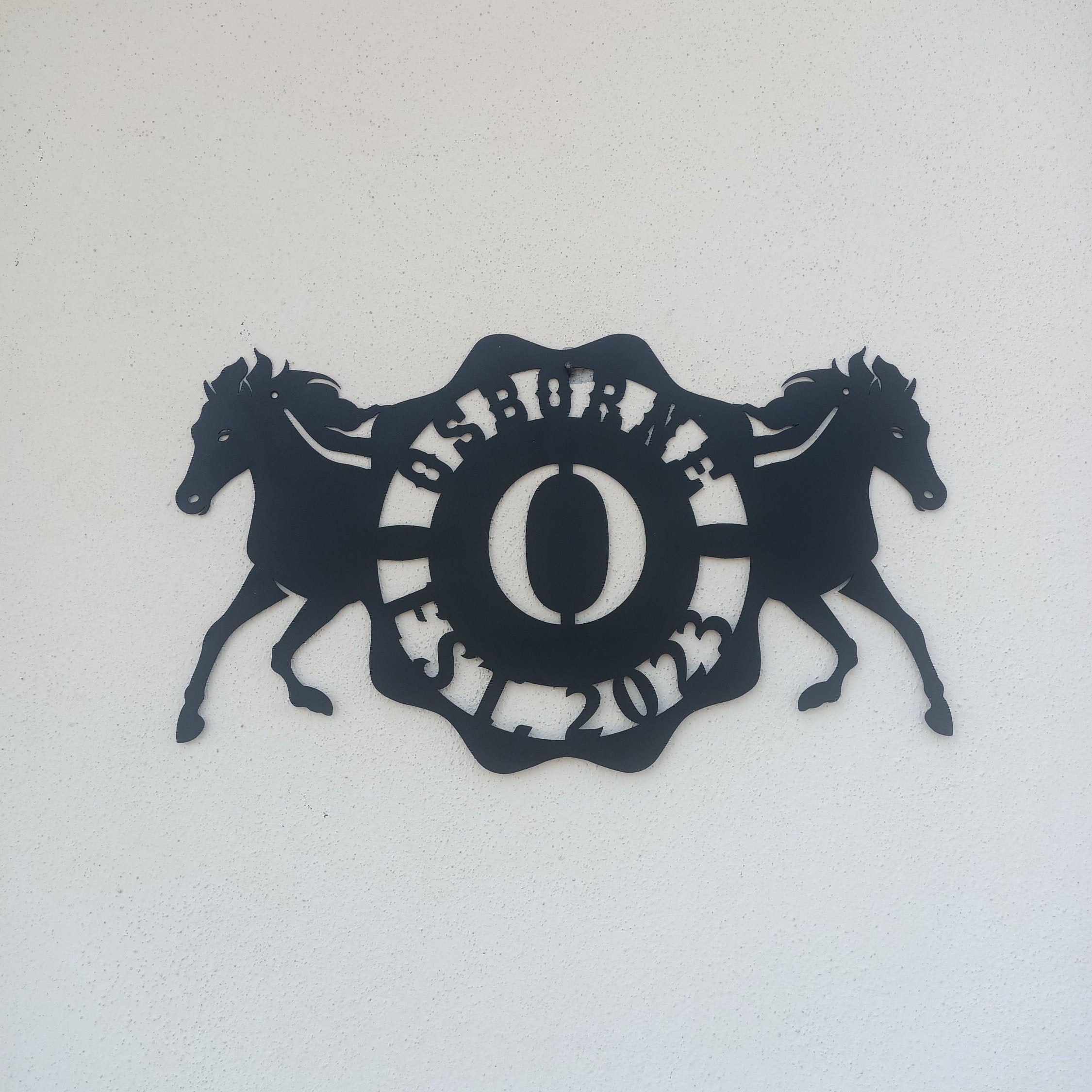 Personalized Metal Horse Ranch Name Sign, Monogram Barn Name Sign, Personalized Barn Name Sign, Horse Lovers Birhtday Gift, Christmas Gift