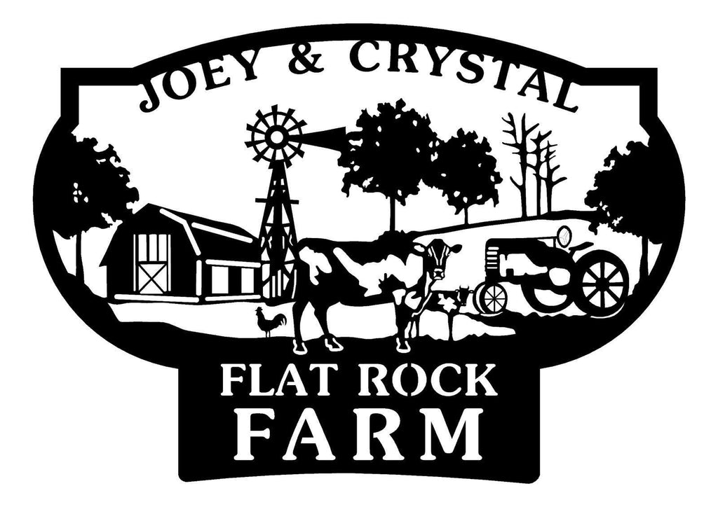 Personalized Metal Farmhouse Sign, Custom Metal Cow Ranch Name Sign, Unique Birthday Gift, Ranch House Entry Metal Sign, Christmas Gift