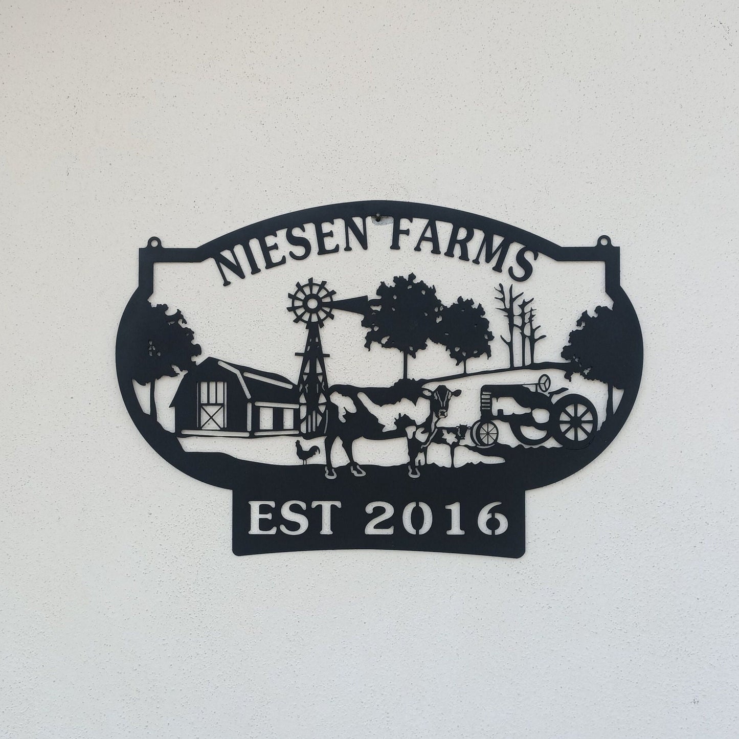 Personalized Metal Farmhouse Sign, Custom Metal Cow Ranch Name Sign, Unique Birthday Gift, Ranch House Entry Metal Sign, Christmas Gift