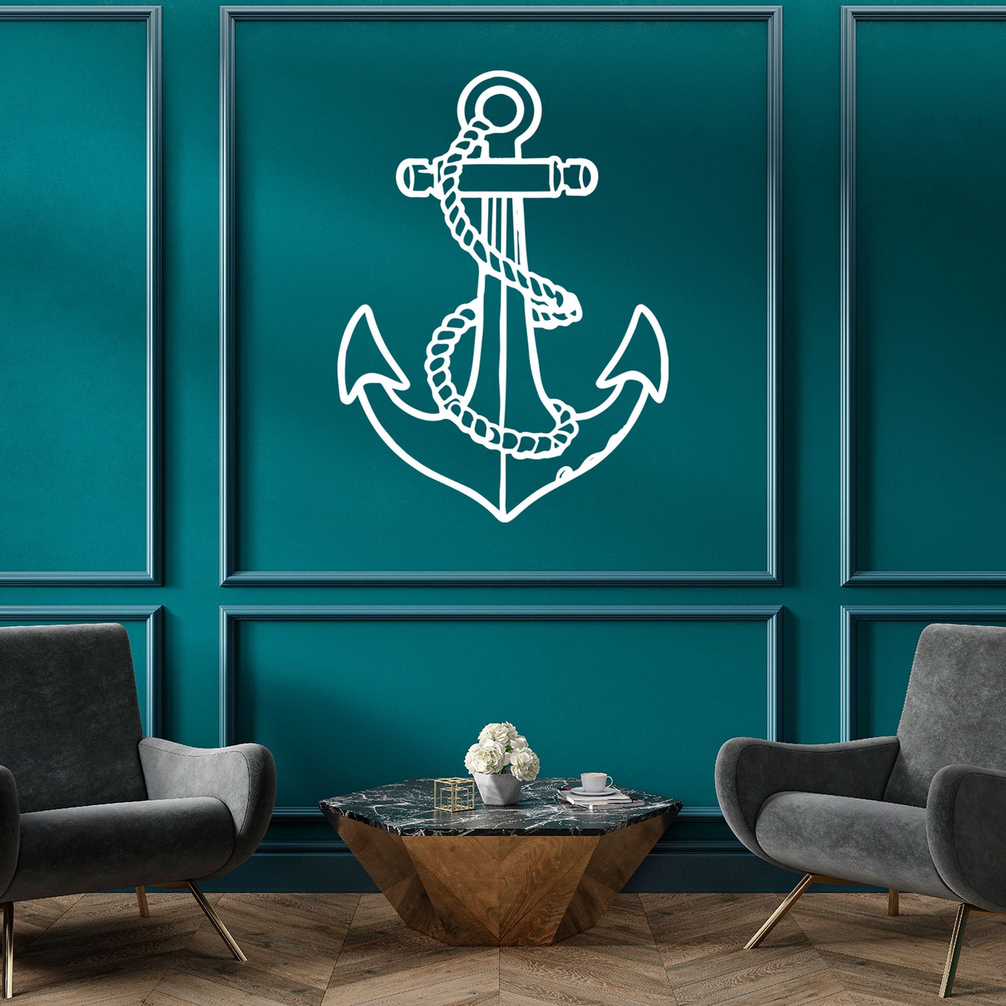 Anchor Metal Wall Art, Ocean Metal Wall Decor, Nautical Lovers Unique Wall, Sea Lovers Birthday Gift, Marine Wall Art, Gift for Her
