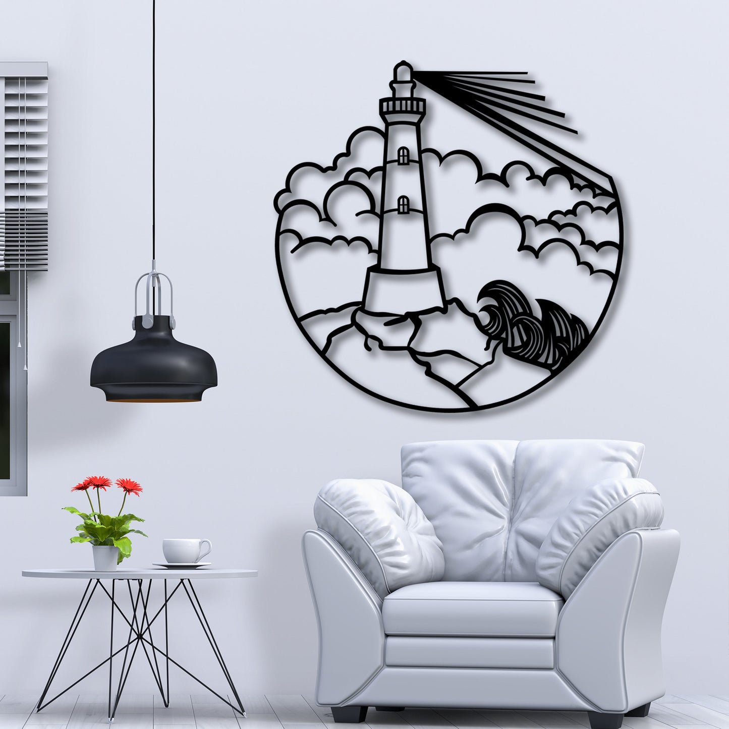 Lighthouse Metal Wall Art, Sea Life Lovers Metal Wall Decor, Unique Birthday Gift,  Nautical Metal Wall Art, Gift for Her, Anniversary Gift