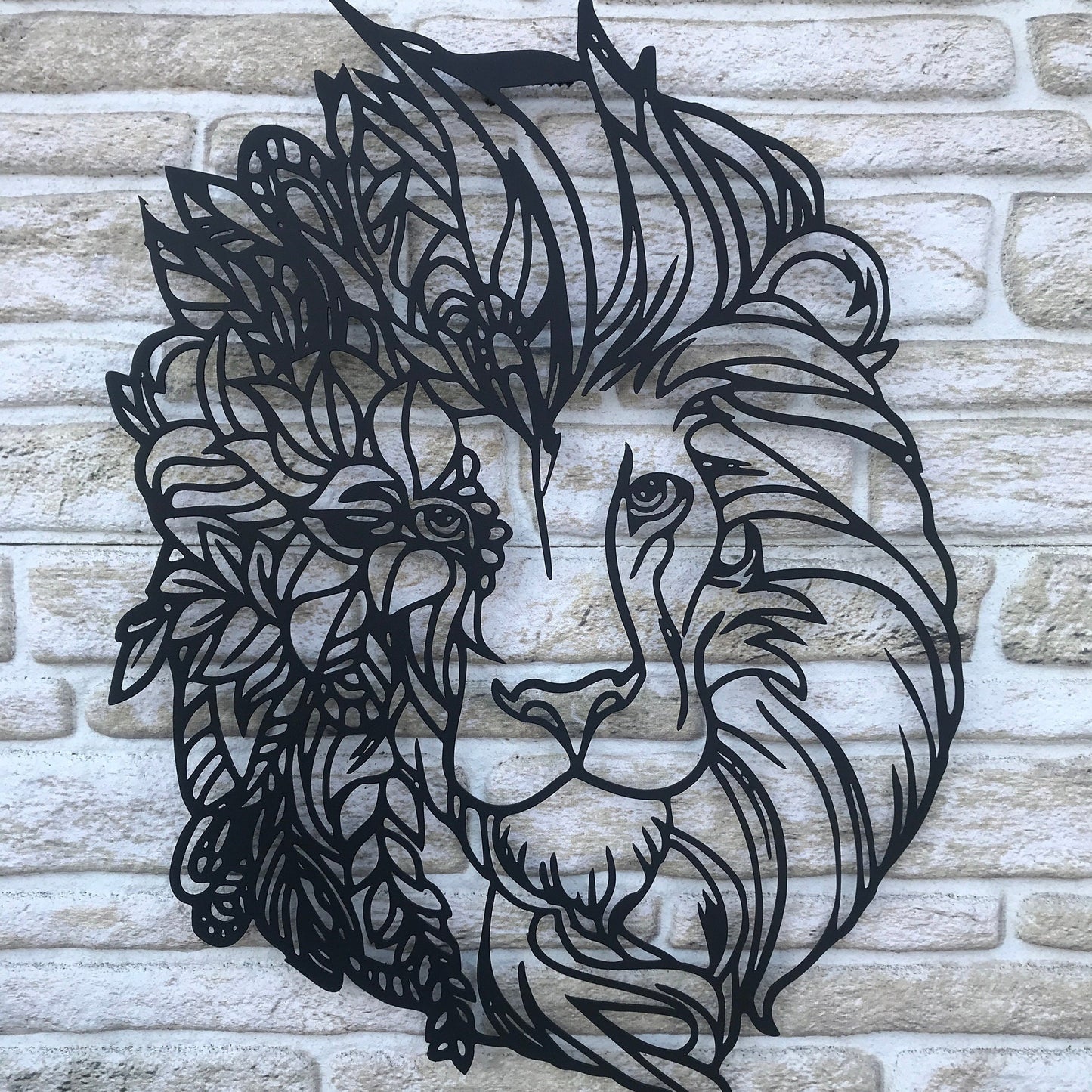 Mandala Lion Metal Wall Art, Metal Mandala Lion Wall Decor, Wall Decor, Unique Metal Gift, Lion Head Metal Wall Art, Housewarming Gift