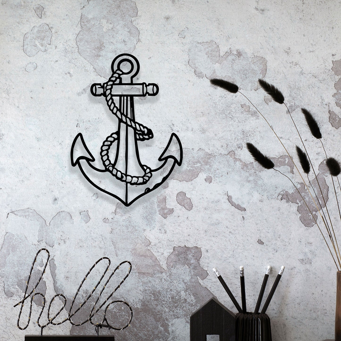 Anchor Metal Wall Art, Ocean Metal Wall Decor, Nautical Lovers Unique Wall, Sea Lovers Birthday Gift, Marine Wall Art, Gift for Her