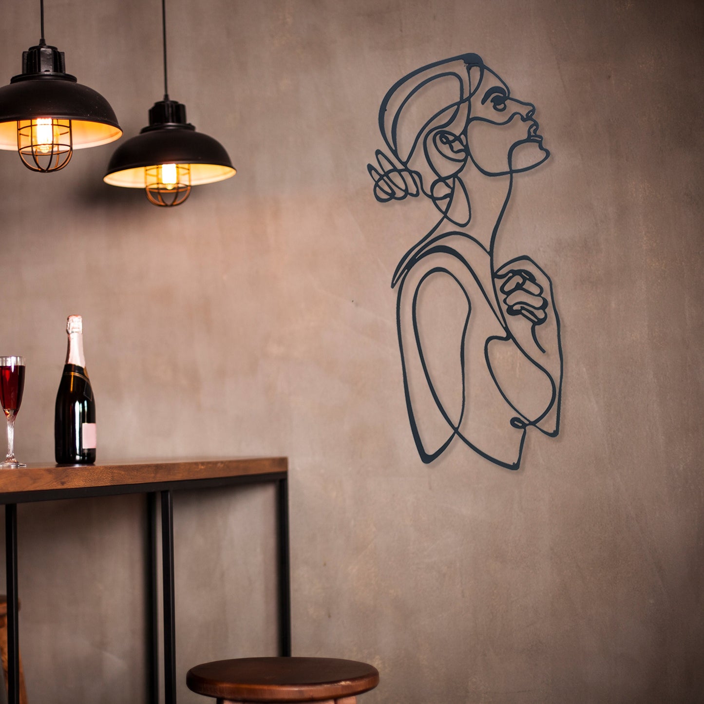 Woman Metal Line Art, Beauty Center Wall Art, Bathroom Metal Line Art, Unique Birthday Gift, Wire Woman Decor, Gift for Her, iconic Wall Art