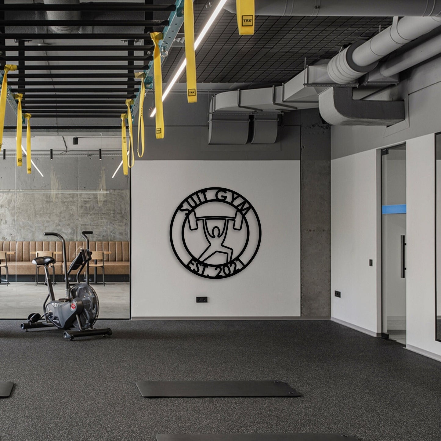 Personalized Gym Center Metal Entry Name Sign, Custom Fitness Name Sign, Body Building Lovers Gift, Unique Birthday Gift, Gift for Her