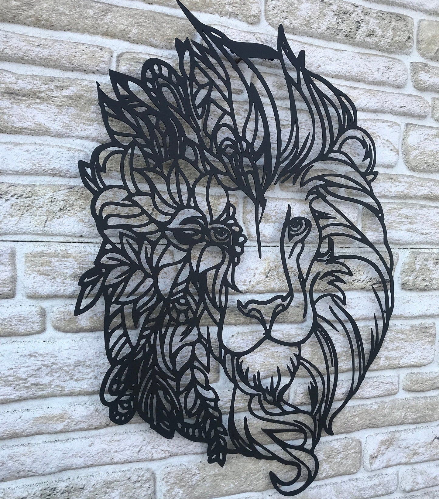 Mandala Lion Metal Wall Art, Metal Mandala Lion Wall Decor, Wall Decor, Unique Metal Gift, Lion Head Metal Wall Art, Housewarming Gift