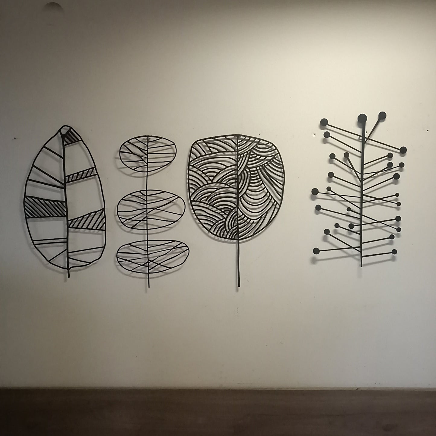 Leaf Metal Line Wall Art, Unique Metal Line Art, Tree Leaves Metal Wall Art, 4 Set of Wall Art, Birth Day Gifts, 2024 Decor Trends