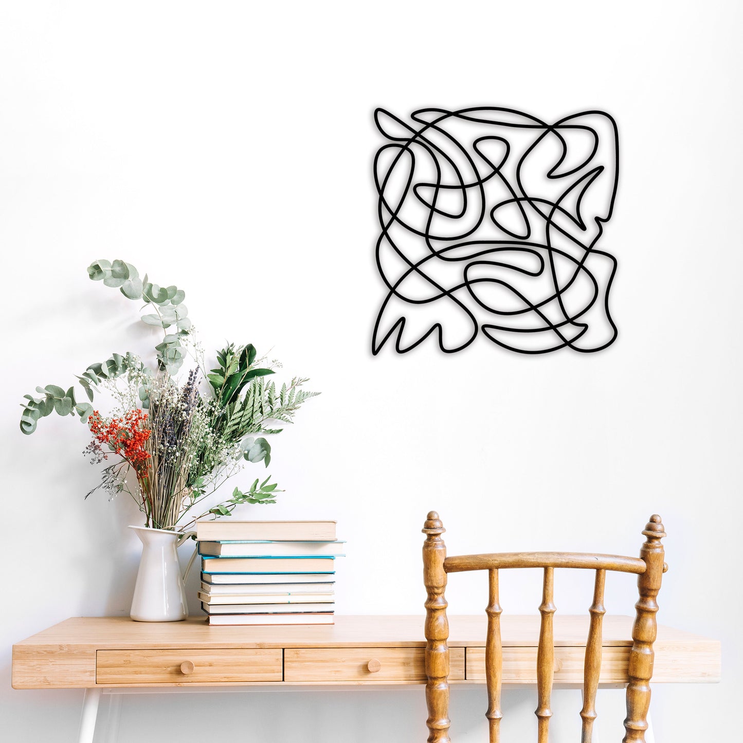 Modern Abstract Metal Line Wall Art, Geometric Line Art Metal Wall Decor, Unique Line Art Gift, Golden Ratio Decor, Valentine's Day Gift