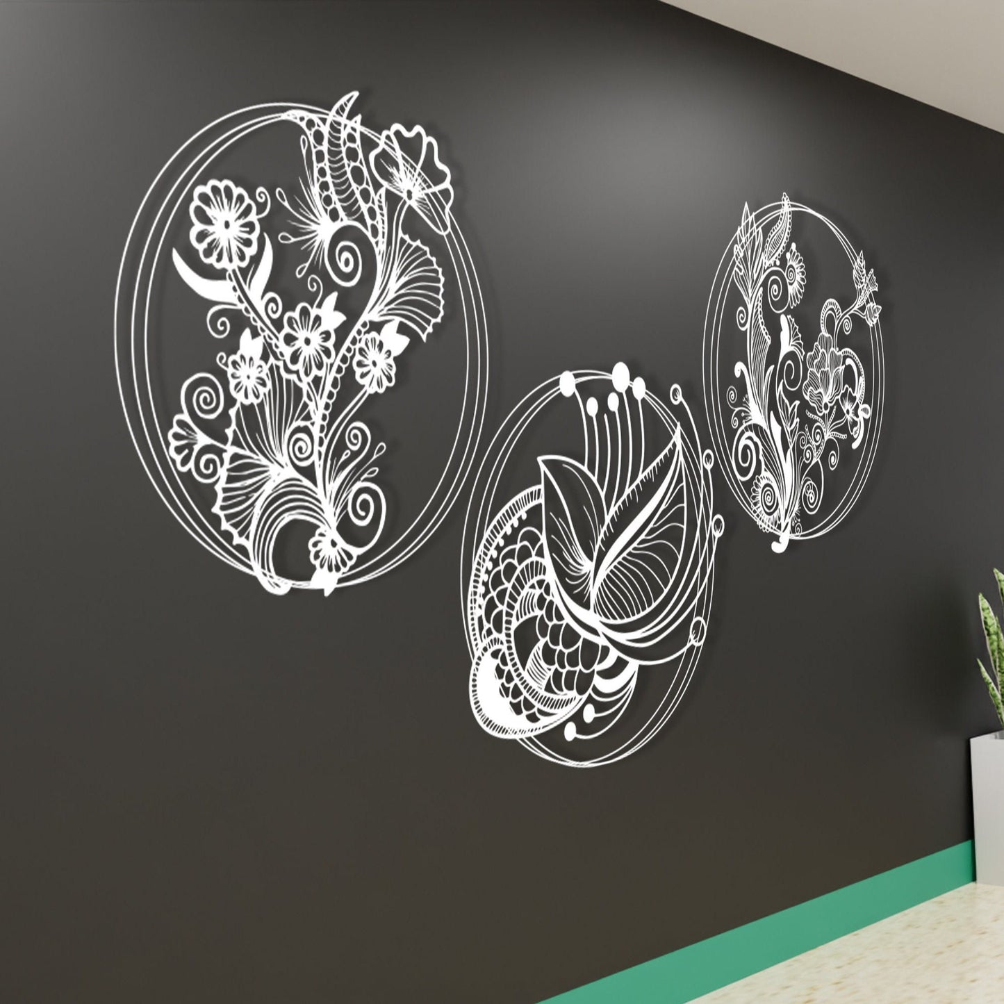 Flovers Metal Line Wall Art, Poppy Flowers Metal Wall Art, Headboard Metal Wall Art, House Entry Metal Wall Art, Valentines Day Gift
