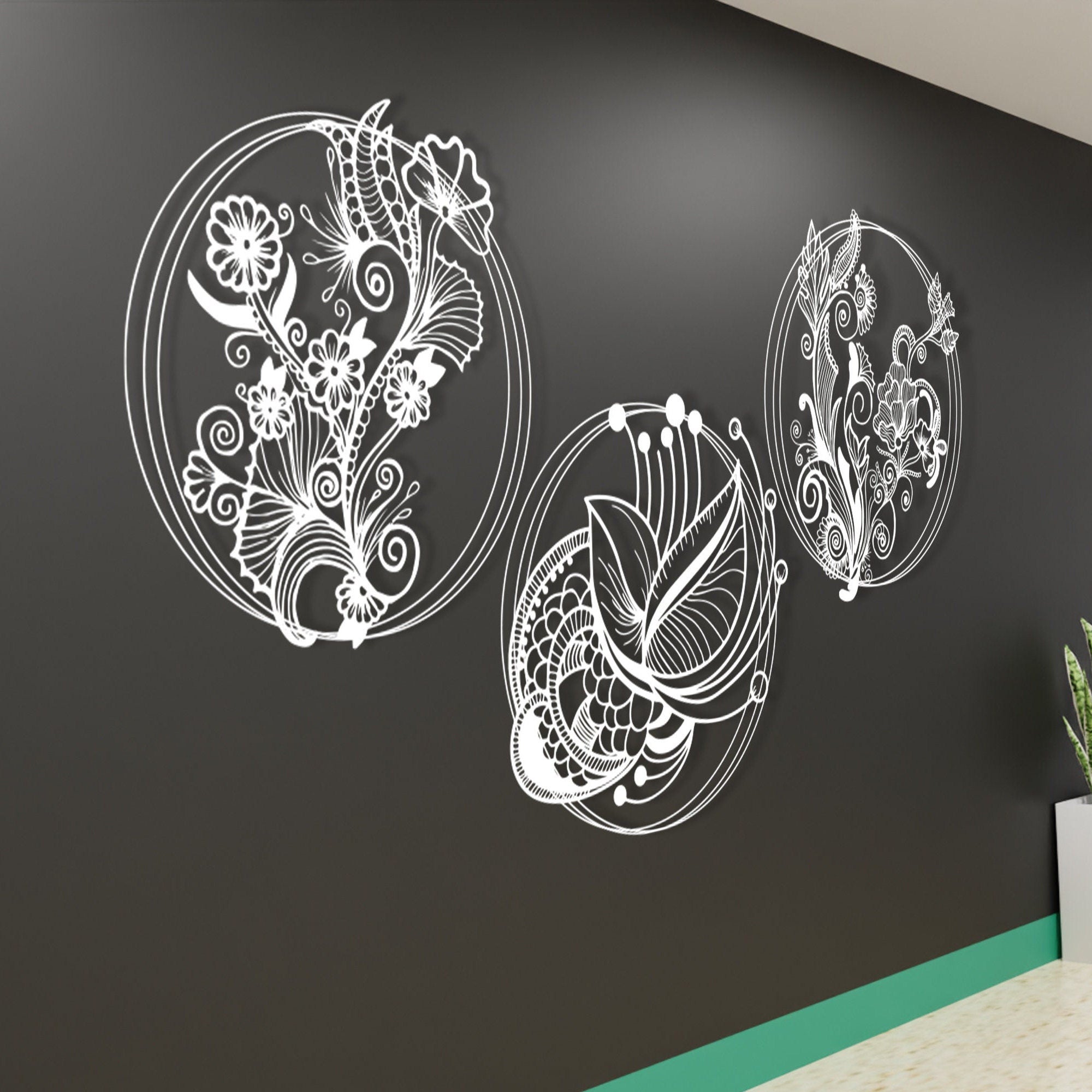 Flovers Metal Line Wall Art, Poppy Flowers Metal Wall Art, Headboard Metal Wall Art, House Entry Metal Wall Art, Valentines Day Gift