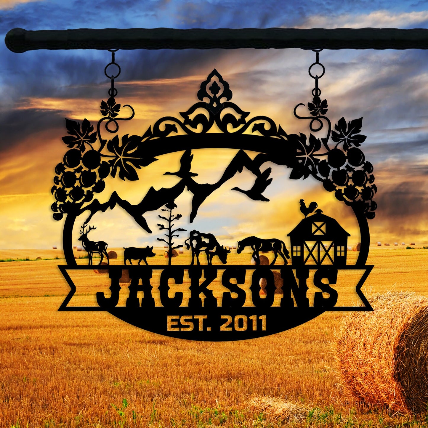 Personalized Farm House Metal Sign, Custom Metal Ranch House Sign, Custom Cottage Name Sign, Unique Family Memory Gift, Mill House Farm Sign