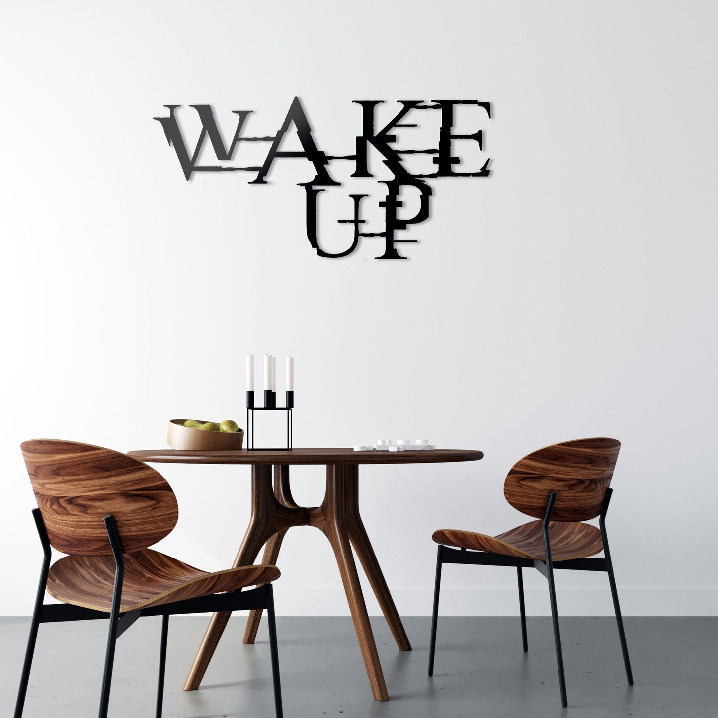 Wake Up Metal Wall Art, Bedroom Metal Wall Decor, Valentines Day Gift, Office Entry Metal Wall Art, Unique Birthday Gift, Gift for Her