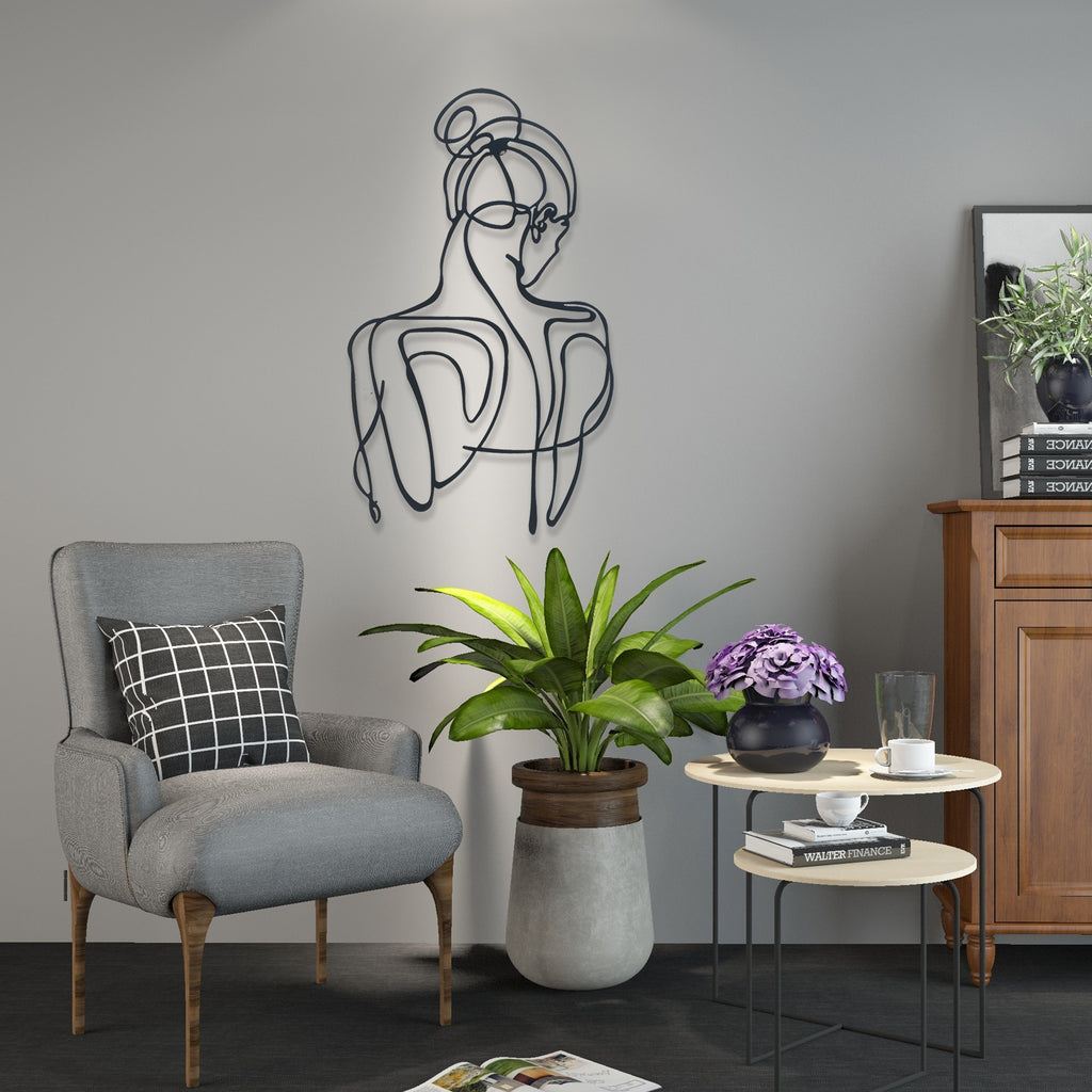 Love Woman Metal Wall Art, Beauty Center Wall Art, Headboard Metal Line Art, Unique Birthday Gift, Gift for him, Bathroom Metal Wall Art