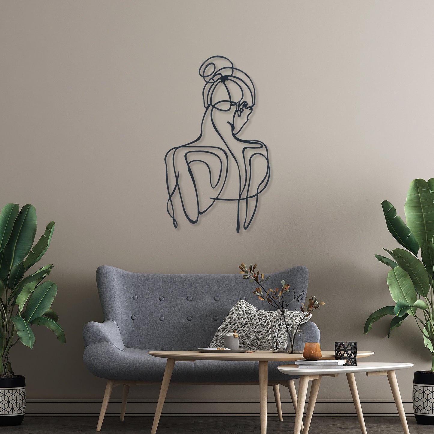 Love Woman Metal Wall Art, Beauty Center Wall Art, Headboard Metal Line Art, Unique Birthday Gift, Gift for him, Bathroom Metal Wall Art