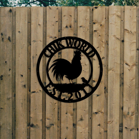 Personalized Chicken Coop Sign, Custom Farmhouse Metal Sign, Ranchhouse Metal Wall Sign, Custom Word Sign, Unique Family Gift, Easy to Hang