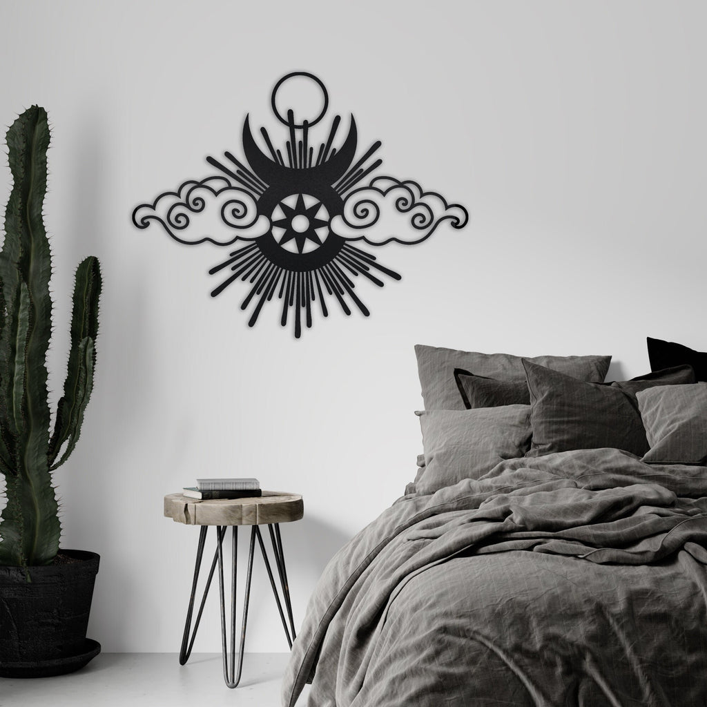 Sun Cloud Metal Wall Art, House Entry Metal Wall Art, Porch Metal Wall Art, Headboard Wall Art, Unique Birthday Gift, Christmas Gift
