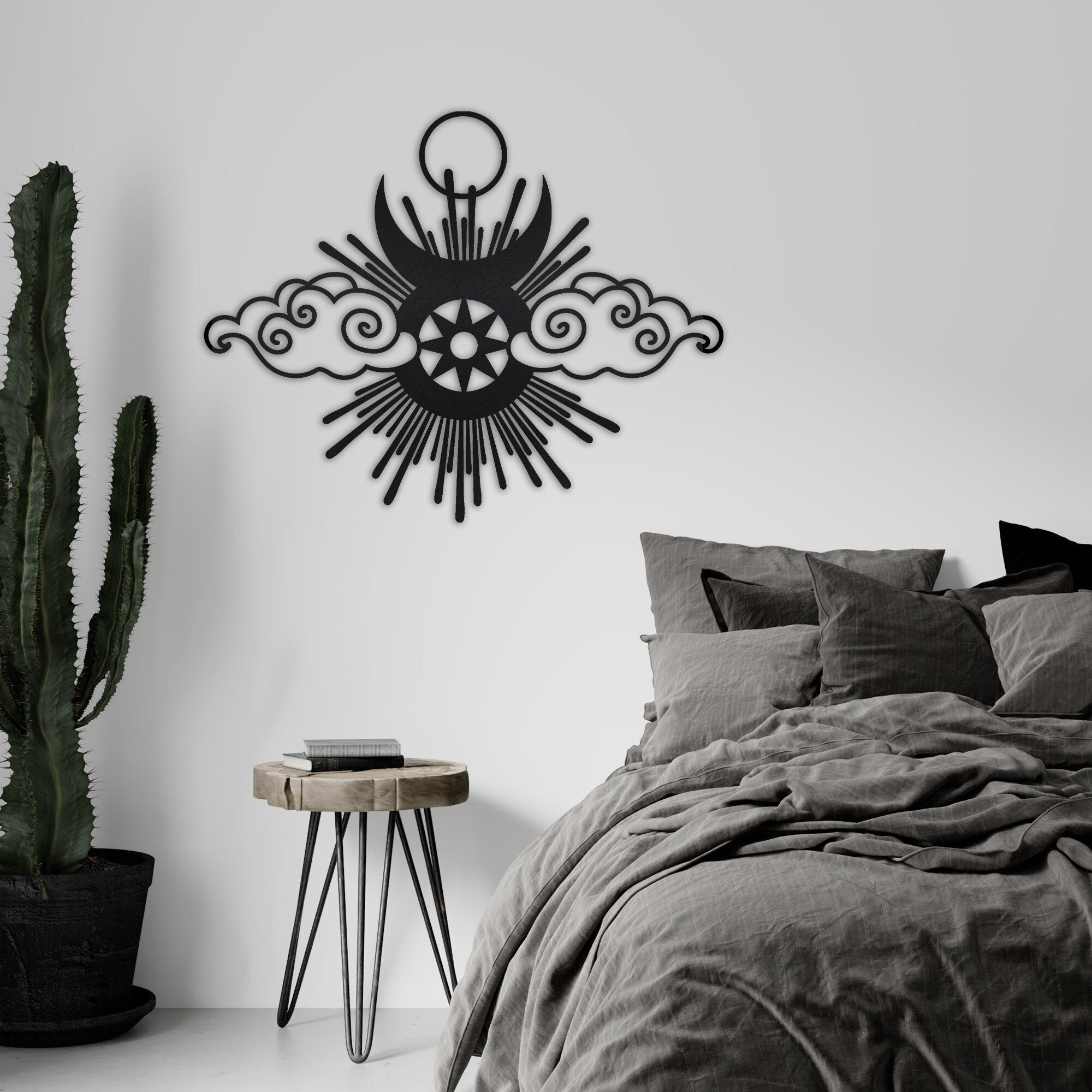 Sun Cloud Metal Wall Art, House Entry Metal Wall Art, Porch Metal Wall Art, Headboard Wall Art, Unique Birthday Gift, Christmas Gift