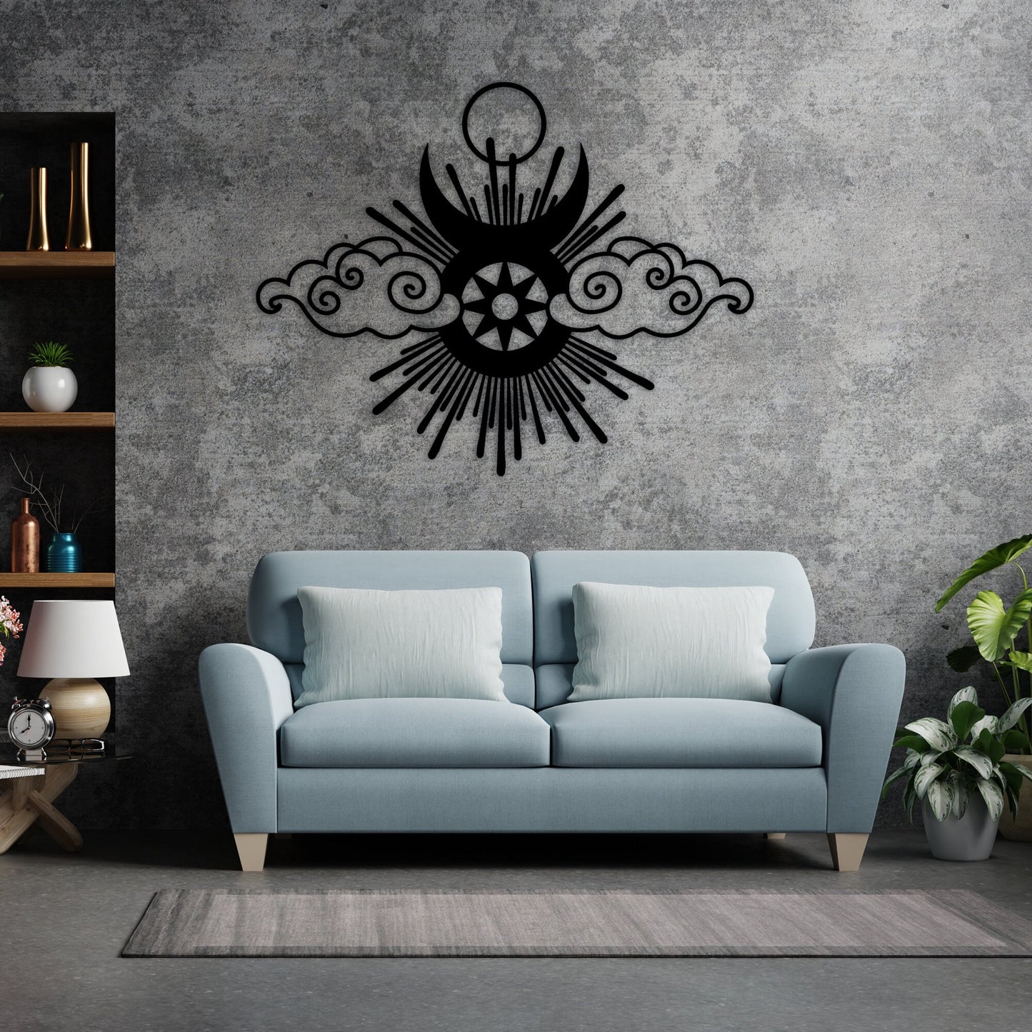 Sun Cloud Metal Wall Art, House Entry Metal Wall Art, Porch Metal Wall Art, Headboard Wall Art, Unique Birthday Gift, Christmas Gift