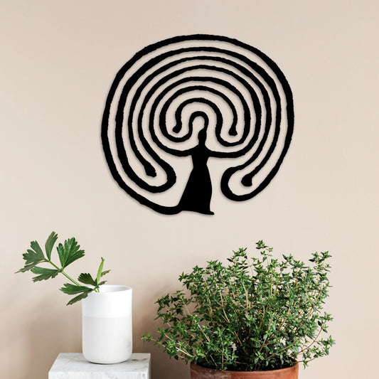 Abstract Round Metal Wall Art, Yoga Room Wall Art, Unique Birthday Gift, House Entry Metal Wall Art, Paradox Metal Wall Art, Christmas Gift