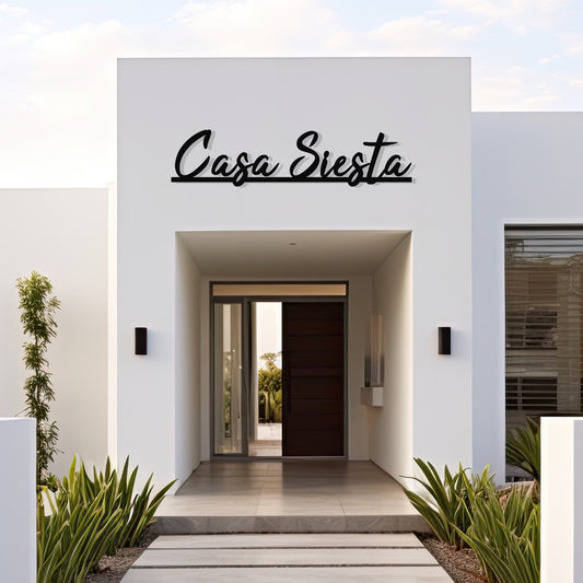 Custom Modern Metal Casa Name Sign, Personalized Villa Name Sign, Unique Custom Metal Family Name, Best Anniversary Gift, Christmas Gift