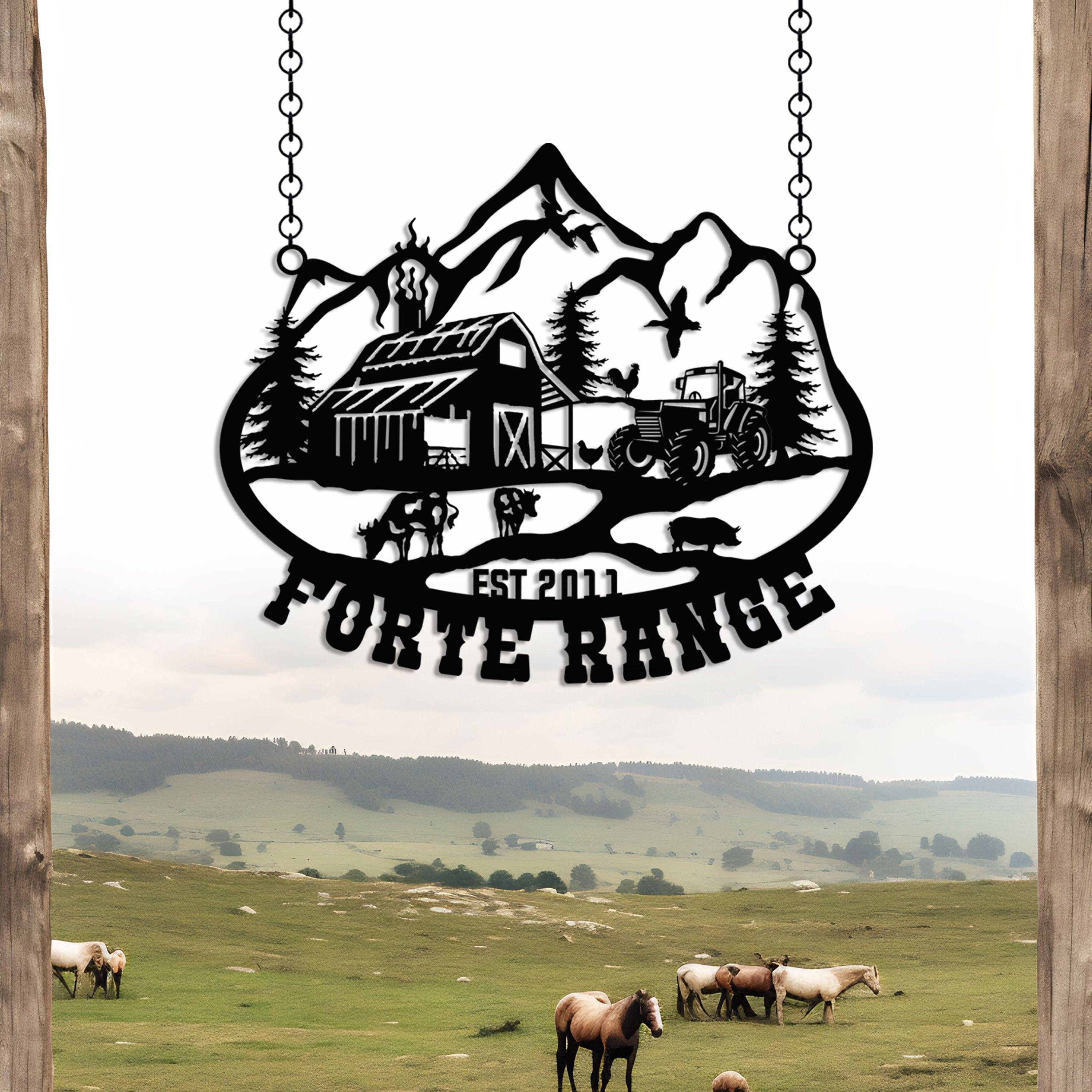 Personalized Ranch Metal Family Name Sign, Father Birthday Gift, Custom Metal Farm Sign, Custom Outdoor Metal Sign, Valentines Day Gift
