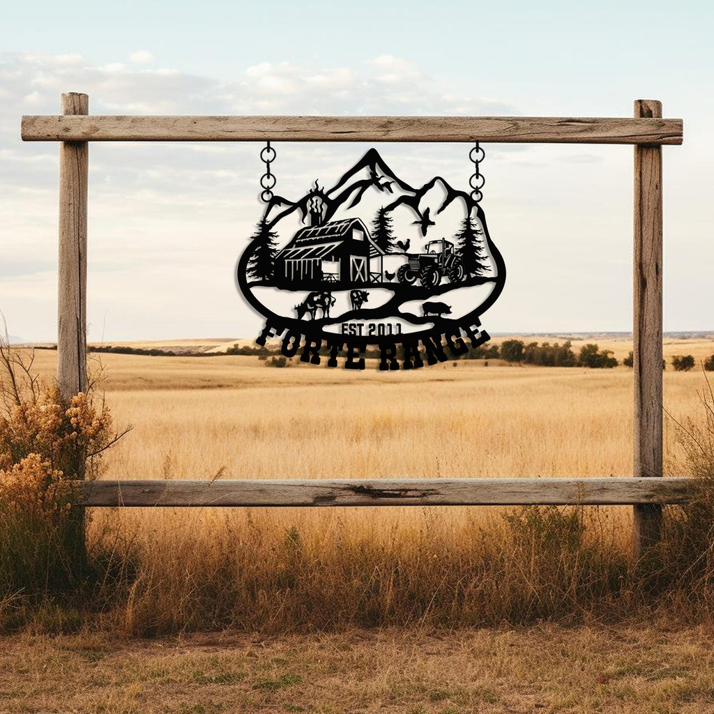 Personalized Ranch Metal Family Name Sign, Father Birthday Gift, Custom Metal Farm Sign, Custom Outdoor Metal Sign, Valentines Day Gift