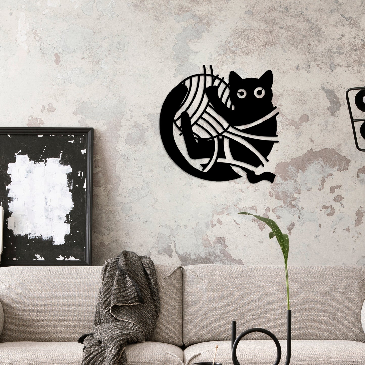 Cat Metal Wall Art, Cat Wire Metal Wall Decor, Cat House Metal Decor, Cat Lovers Birthday Gift, Valentines Day Gift , Cat Lovers Unique Deco