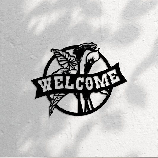 Welcome Metal Wall Art, House Entry Metal Wall Decor, Porch Metal Wall Art, Unique Birthday Gift, Valentines Day Gift