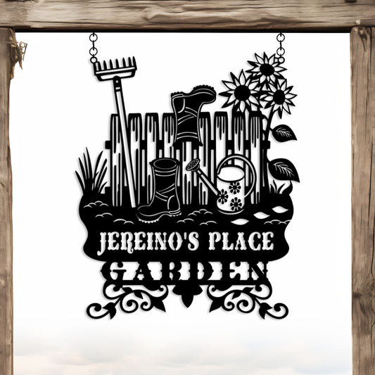 Custom Metal Family Garden Name Sign, Unique Family Gift, Personalized Metal Garden Entry Sign, Christmas Gift, Porch Metal Wall Art