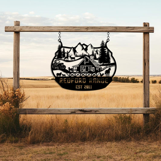 Custom Ranch Metal FamilyName Sign, Unique Family Gift, Personalized Metal Farmhouse Sign, Best Anniversary Gift, Gift For Family