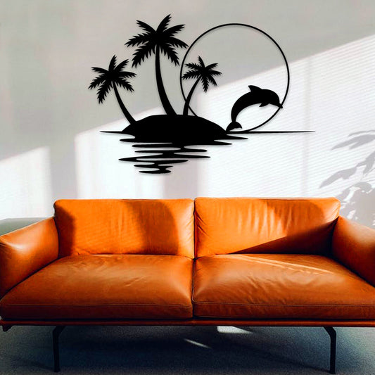 Paradise Metal Wall Art, Sunset Metal Wall Decor, Palm Trees Wall Art,  Unique Birthday Gift, Porch Metal Wall Art, Gift for Her