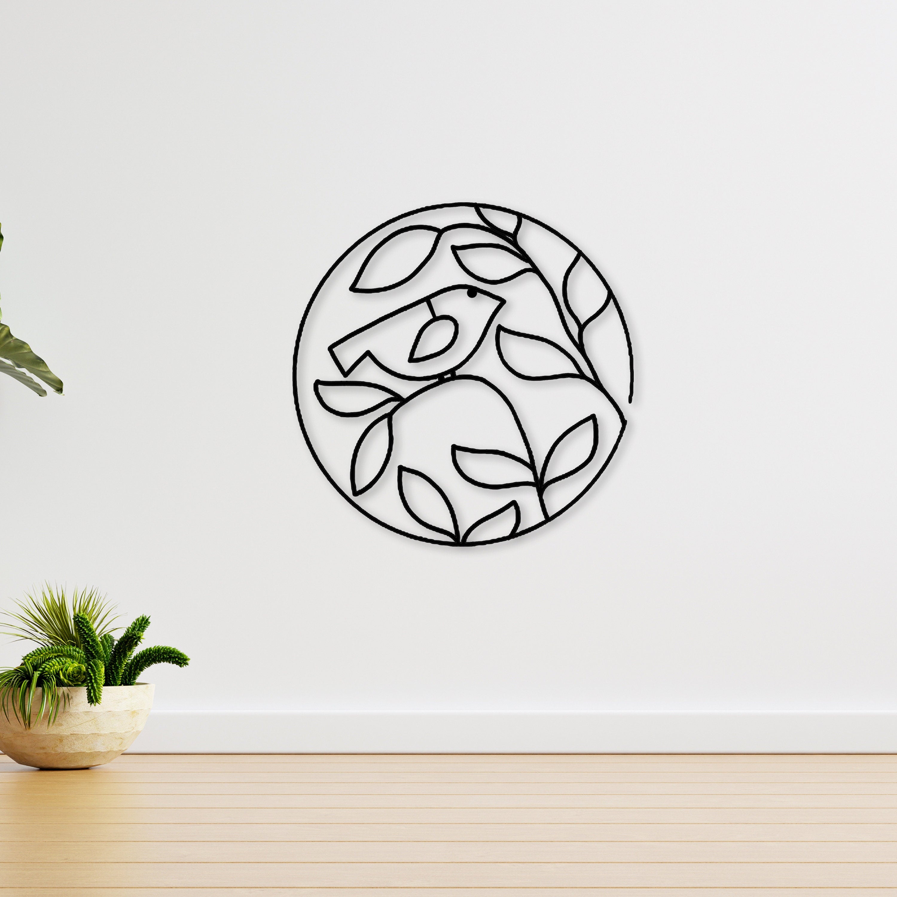 Bird Metal Line Wall Art, Bird Metal Wall Decor, Porch Metal Wall Art, Unique Birhtday Gift, Valentine's Day Gift, House Entrance Sign