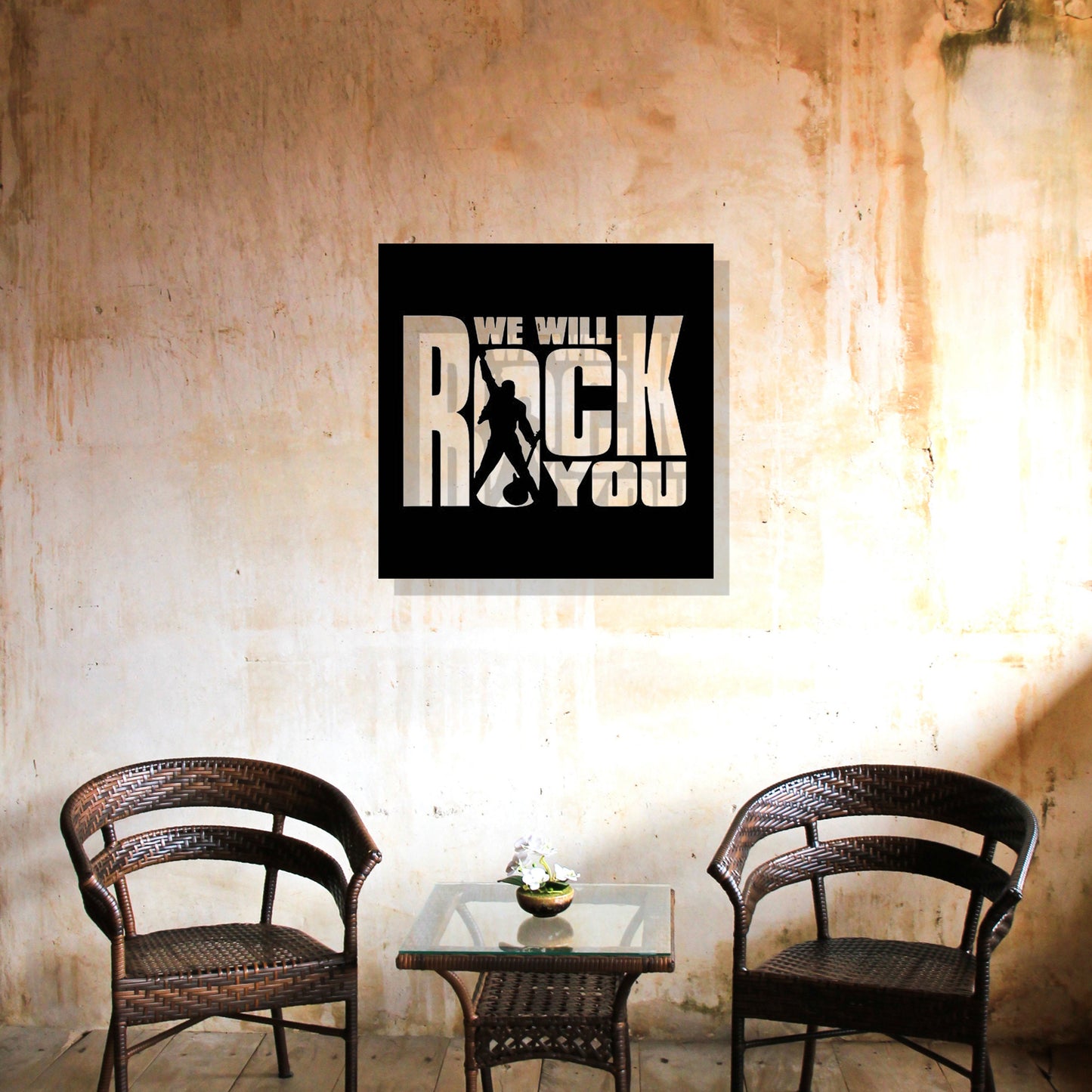 We Will Rock You Metal Wall Art, Rock n Roll Metal Wall Decor, Musican Lovers Gift, Bar Metal Decor, Gift for Her, iconic Metal Wall Art