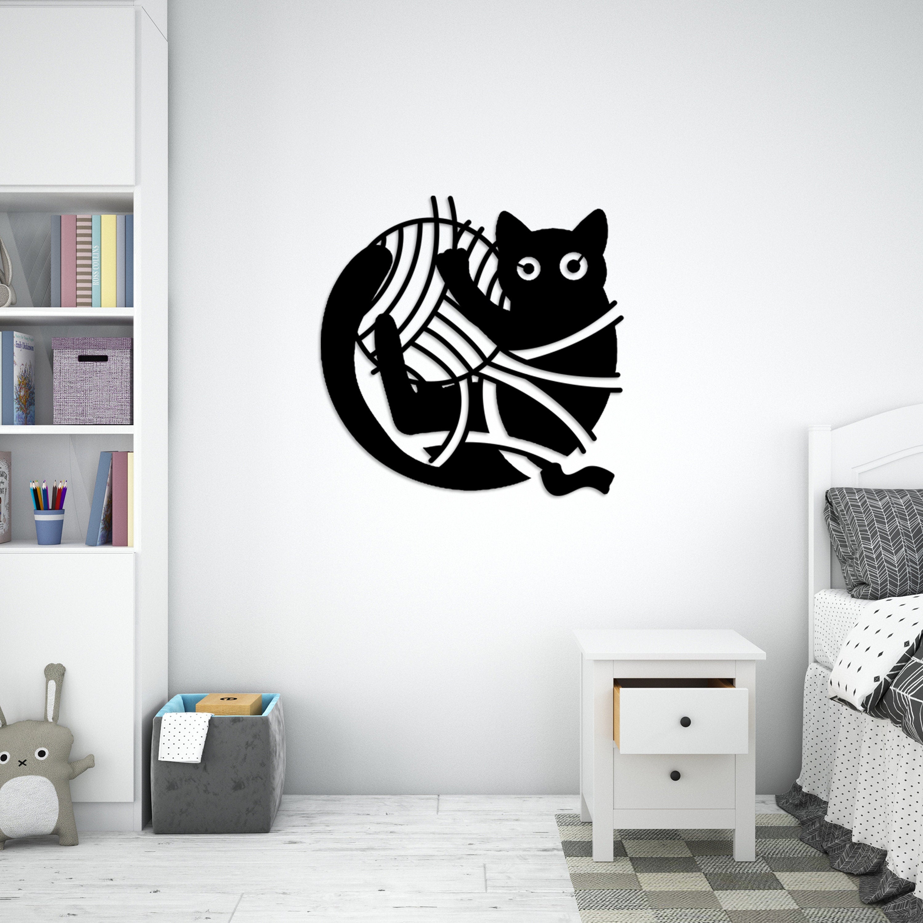 Cat Metal Wall Art, Cat Wire Metal Wall Decor, Cat House Metal Decor, Cat Lovers Birthday Gift, Valentines Day Gift , Cat Lovers Unique Deco