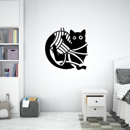 Cat Metal Wall Art, Cat Wire Metal Wall Decor, Cat House Metal Decor, Cat Lovers Birthday Gift, Valentines Day Gift , Cat Lovers Unique Deco