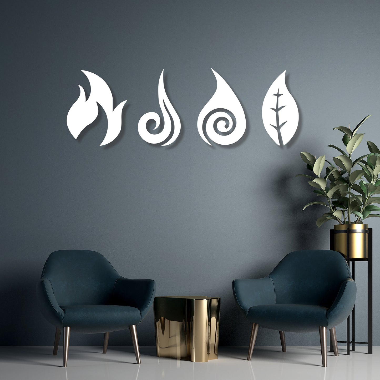 Metal Four Elements Wall Art, Yoga Room Wall Decor, Headboard Wall Art, 4 Elements Wall Art, Unique Birthday Gift, Gift for him