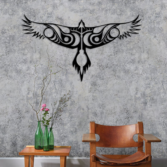 Black Eagle With Mountain Metal Wall Art, Eagle Metal Wall Home Decor, Headboard Metal Wall Art, Unique Birthday Gift, Christmas Gift