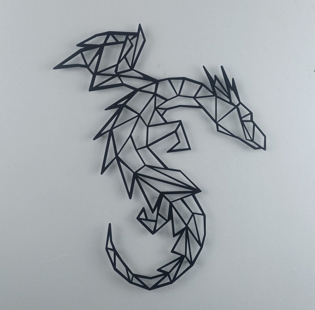 Dragon Metal Wall Art, Origami Metal Wall Decor, Childroom Metal Wall Art, Unique Birthday Gift, Game Room Metal Wall Decor, Christmas Gift