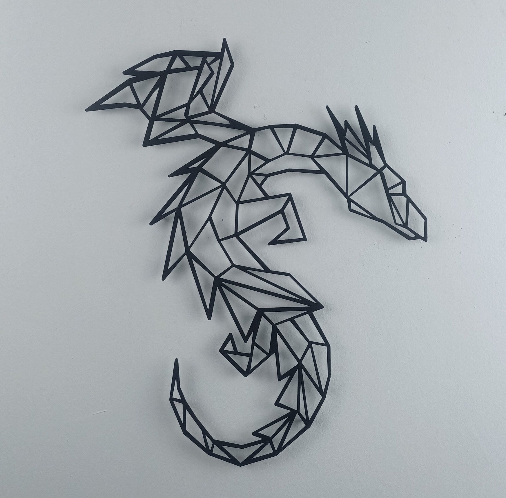 Dragon Metal Wall Art, Origami Metal Wall Decor, Childroom Metal Wall Art, Unique Birthday Gift, Game Room Metal Wall Decor, Christmas Gift