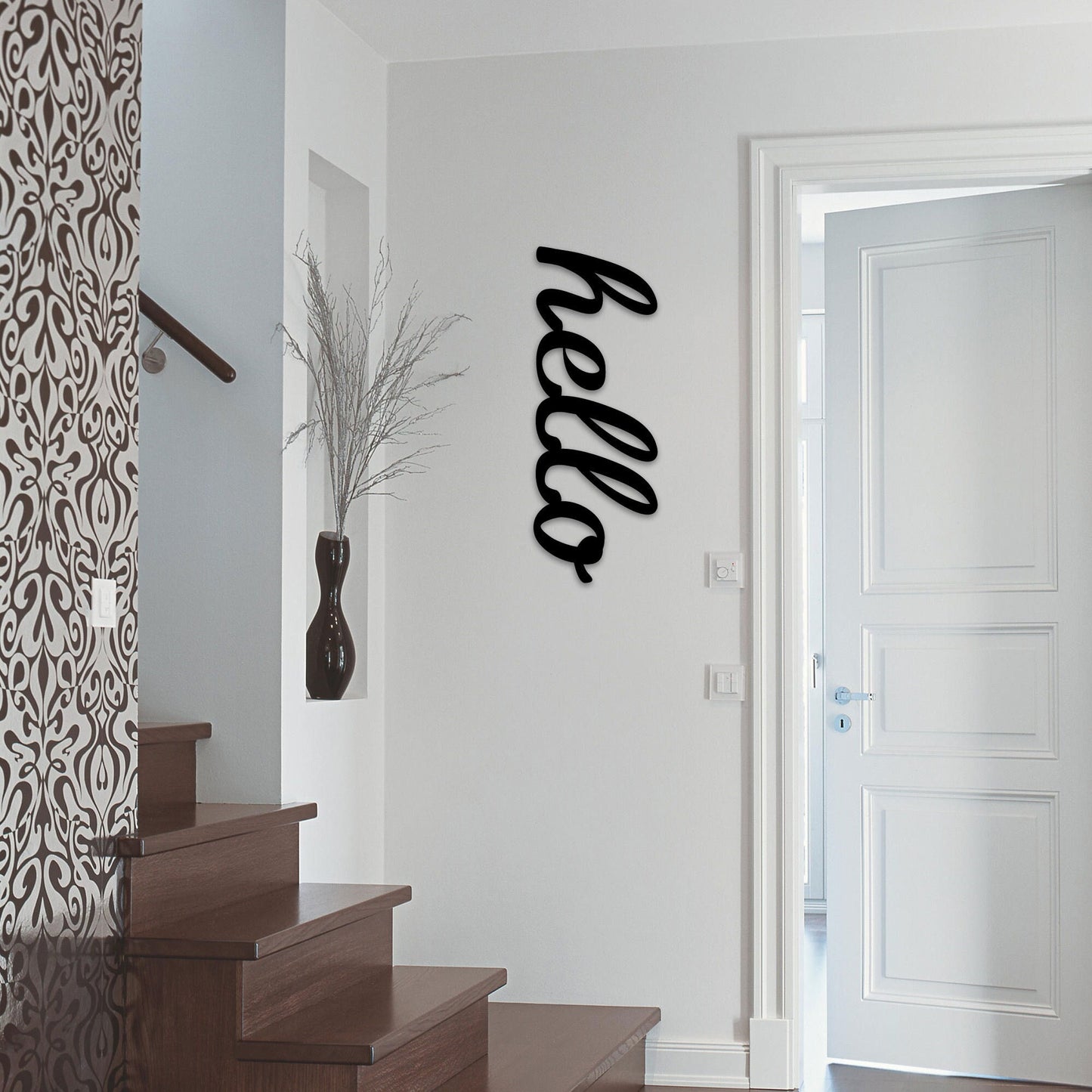 Hello Metal Wall Art, Unique House Entry Metal Decor, Porch Metal Wall Art, Birthday Gift, Office Entry Hello Sign, Valentines Day Gift