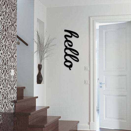 Hello Metal Wall Art, Unique House Entry Metal Decor, Porch Metal Wall Art, Birthday Gift, Office Entry Hello Sign, Valentines Day Gift