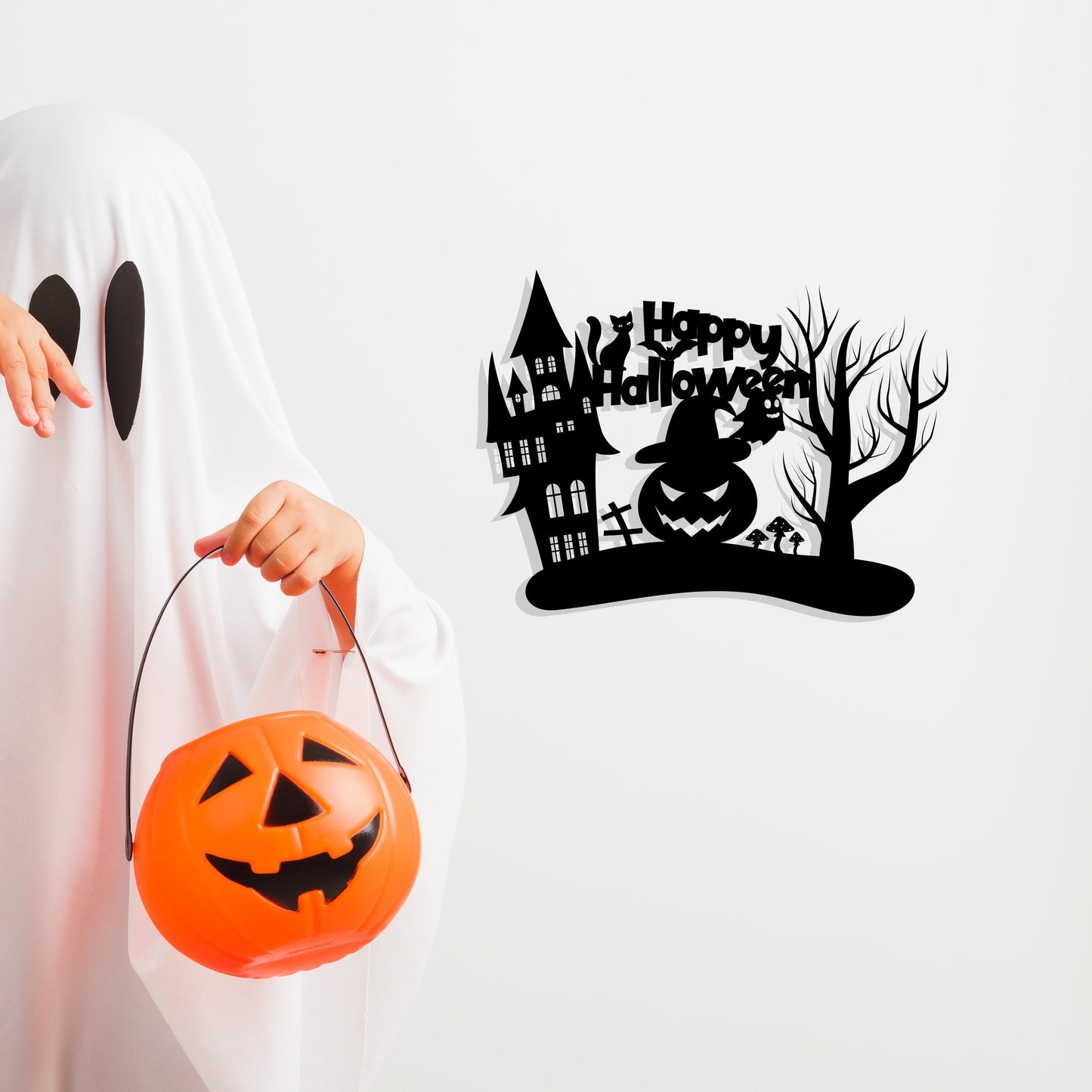 Halloween Metal Wall Art, Happy Halloween Pumpkin Metal Wall Decor, Unique Halloween Porch Metal Wall Art, Gift for him, Housewarming Gift