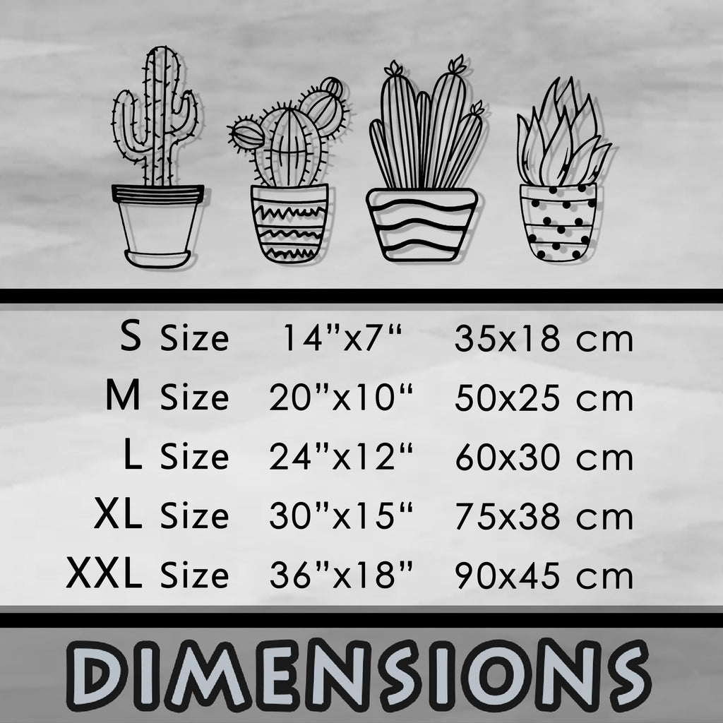 Cactus Metal Line Wall Art, Unique Metal Line Art, Four Cactus Metal Wall Art, 4 Set of Wall Decor, Valentine's Day Gift, Gift for him