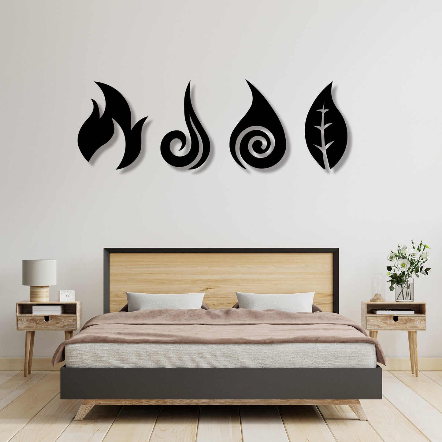 Metal Four Elements Wall Art, Yoga Room Wall Decor, Headboard Wall Art, 4 Elements Wall Art, Unique Birthday Gift, Gift for him