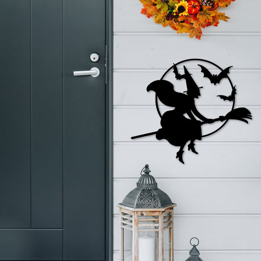 Halloween Metal Wall Art, Witch Metal Wall Decor, House Entry Halloween Sign, Unique Halloween Metal Gift, Gift for Her, iconic Metal Decor